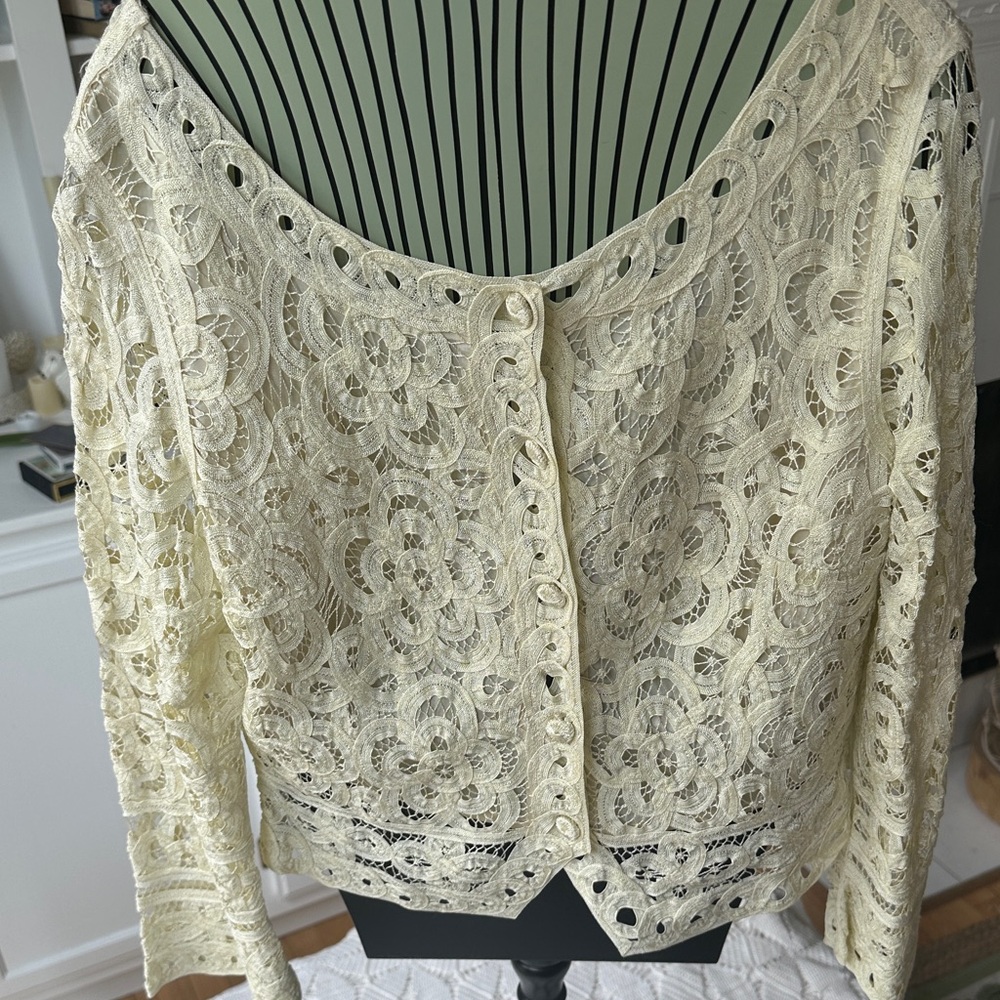 Double D Ranch Cream Lace button up top/jacket.